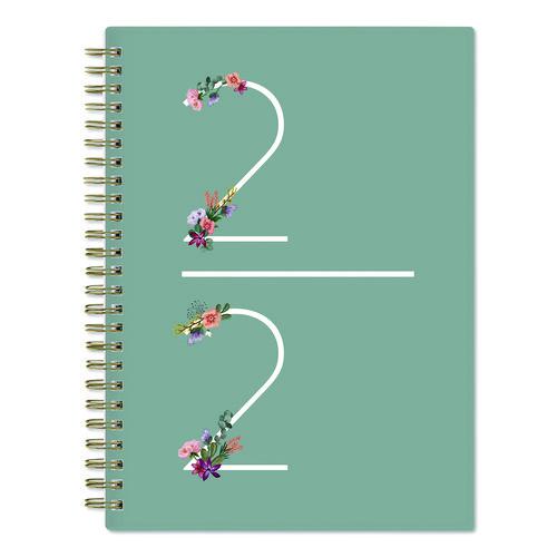 Picture of Greta Academic Year Weekly/Monthly Planner, Floral Artwork, 8.63 x 5.88, Green Cover, 12-Month: July 2024 to June 2025