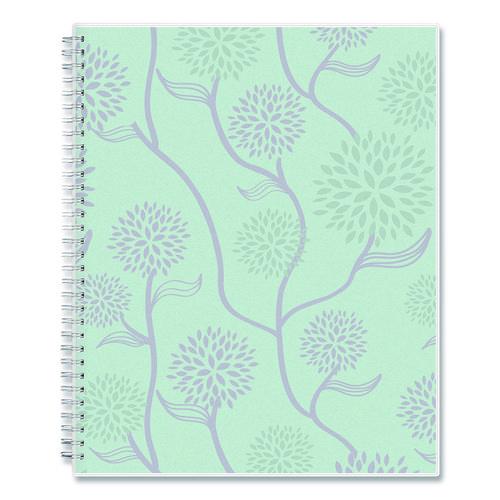 Picture of Rue Du Flore Weekly/Monthly Planner, Floral Artwork, 11 x 8.5, Jade/Lavender Cover, 12-Month (Jan to Dec): 2025