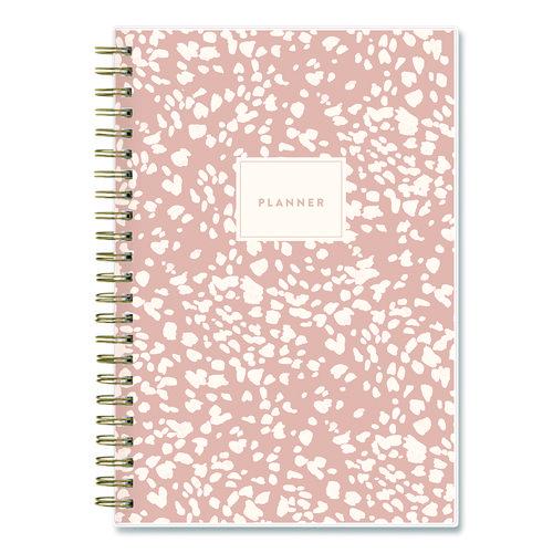 Picture of Natalya Weekly/Monthly Planner, Abstract Artwork, 8 x 5, Peach-Pink/White Cover, 12-Month (Jan to Dec): 2025
