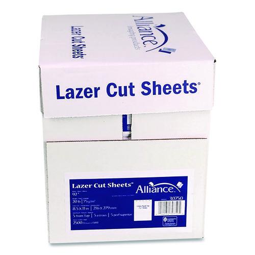 Picture of Laser Cut Sheets, 92 Bright, Side: 5-Hole Punched, 20 lb Bond Weight, 8.5 x 11, White, 500 Sheets/Ream, 5 Reams/Carton