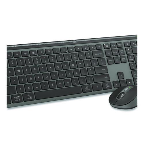 Picture of Signature Slim MK955 Wireless Keyboard and Optical Mouse Combo, 2.4 GHz Frequency/33 ft Wireless Range, Graphite