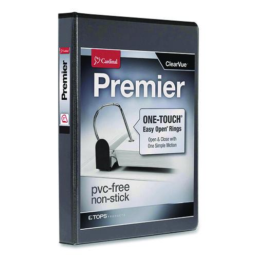 Picture of Premier Easy Open ClearVue Locking Slant-D Ring Binder, 3 Rings, 1" Capacity, 11 x 8.5, Black