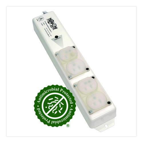Picture of Medical-Grade Surge Protector with Antimicrobial Protection for Patient-Care Vicinity, 4 Outlets, 15 ft Cord, 1,410 J, White