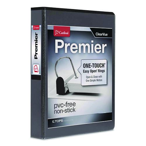 Picture of Premier Easy Open ClearVue Locking Slant-D Ring Binder, 3 Rings, 1.5" Capacity, 11 x 8.5, Black