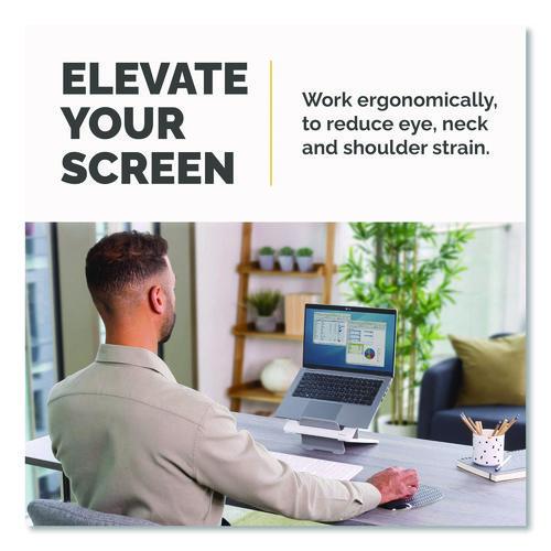 Picture of Breyta Laptop Stand, 9.25" x 10.55" x 0.55" to 8", White, Supports Up to 8.8 lbs