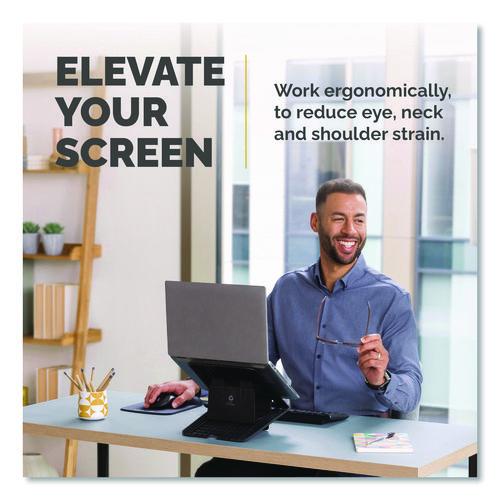 Picture of Breyta Laptop Stand, 9.25" x 10.55" x 0.55" to 8", Black, Supports Up to 8.8 lbs