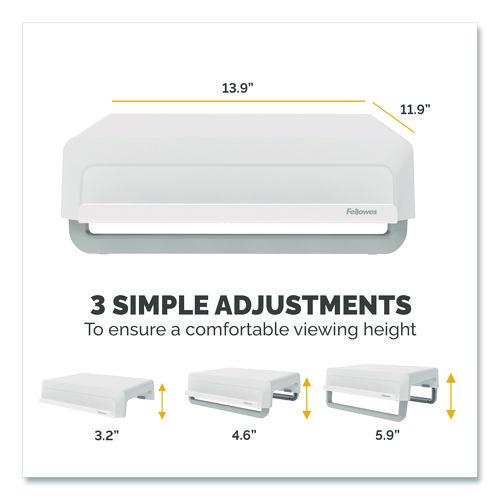 Picture of Breyta Monitor Stand, 13.94" x 11.97" x 3.25" to 6", White, Supports 33 lbs