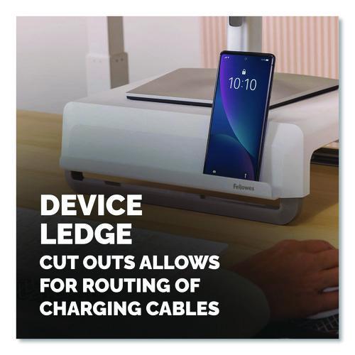 Picture of Breyta Monitor Stand, 13.94" x 11.97" x 3.25" to 6", White, Supports 33 lbs