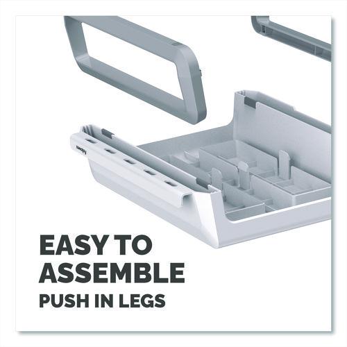 Picture of Breyta Monitor Stand, 13.94" x 11.97" x 3.25" to 6", White, Supports 33 lbs