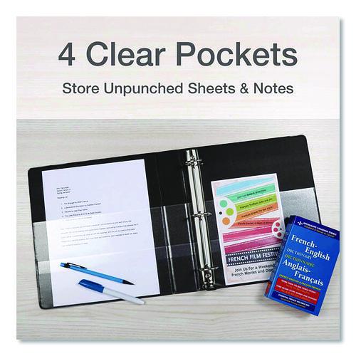 Picture of Premier Easy Open ClearVue Locking Slant-D Ring Binder, 3 Rings, 5" Capacity, 11 x 8.5, Black
