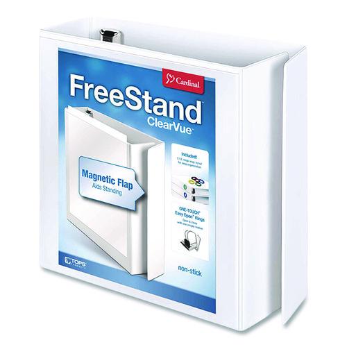 Picture of FreeStand Easy Open Locking Slant-D Ring Binder, 3 Rings, 3" Capacity, 11 x 8.5, White