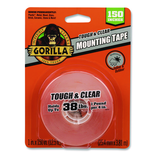 Tough+and+Clear+Double-Sided+Mounting+Tape%2C+Permanent%2C+Holds+Up+to+0.25+lb+per+Inch%2C+1%26quot%3B+x+12.5+ft%2C+Clear