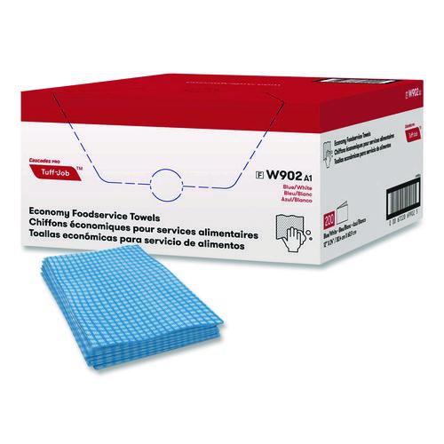 Picture of Tuff-Job Foodservice Towels, 12 x 24, Blue/White, 200/Carton