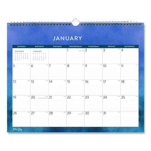 Picture of Savoy Cool Monthly Wall Calendar, Abstract Artwork, 15 x 12, White/Blue Sheets, 12-Month (Jan to Dec): 2025