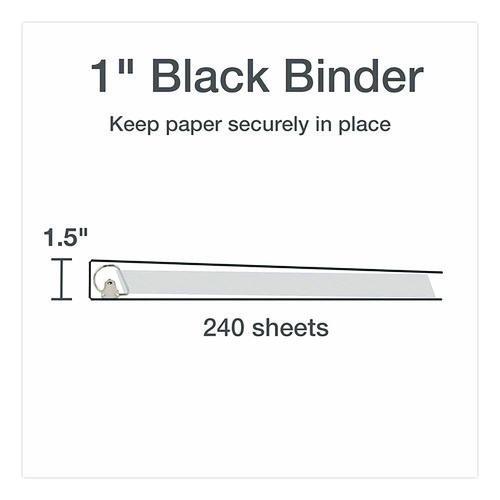 Picture of XtraLife ClearVue Non-Stick Slant-D Ring Binder, 3 Rings, 1" Capacity, 11 x 8.5, Black