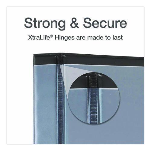 Picture of XtraLife ClearVue Non-Stick Slant-D Ring Binder, 3 Rings, 1" Capacity, 11 x 8.5, Black