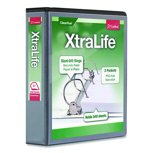 XtraLife+ClearVue+Non-Stick+Slant-D+Ring+Binder%2C+3+Rings%2C+2%26quot%3B+Capacity%2C+11+x+8.5%2C+Black