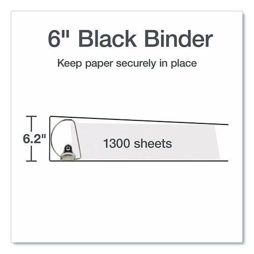 Picture of XtraLife ClearVue Non-Stick Slant-D Ring Binder, 3 Rings, 6" Capacity, 11 x 8.5, Black