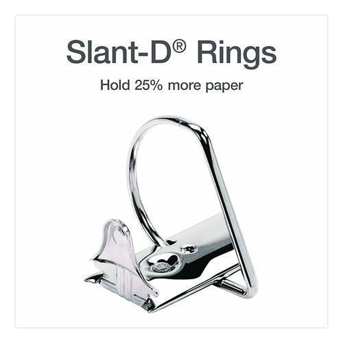 Picture of Treated ClearVue Locking Slant-D Ring Binder, 3 Rings, 1" Capacity, 11 x 8.5, White