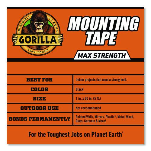 Picture of Max Strength Mounting Tape, Permanent, Holds Up to 45 lb (3 lbs per 4 in), 1 x 60, Black
