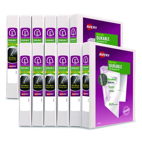 Picture of Durable View Binder with DuraHinge and EZD Rings, 3 Rings, 1" Capacity, 11 x 8.5, White, 12/Carton (9301)
