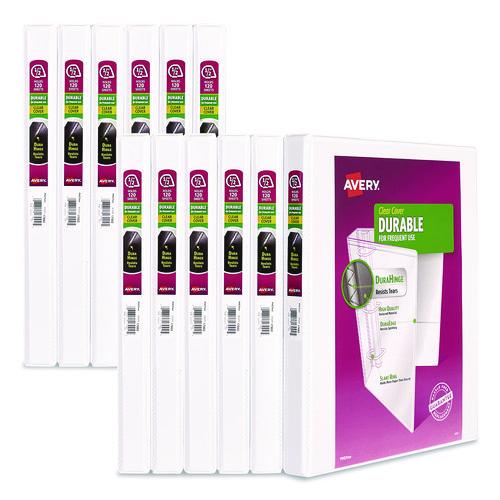 Picture of Durable View Binder with DuraHinge and Slant Rings, 3 Rings, 0.5" Capacity, 11 x 8.5, White, 12/Carton