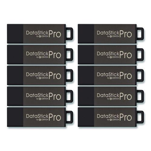 Picture of DataStick Pro USB 2.0 Type A Flash Drive, 8 GB, Gray, 10/Pack