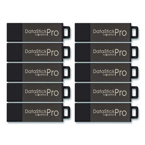 Picture of DataStick Pro USB 2.0 Type A Flash Drive, 32 GB, Gray, 10/Pack