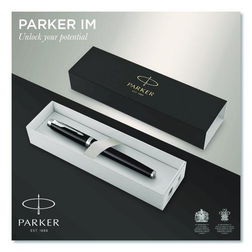 Picture of IM Premium Rollerball Pen, Stick, Fine 0.7 mm, Black Ink, Black/Chrome Barrel