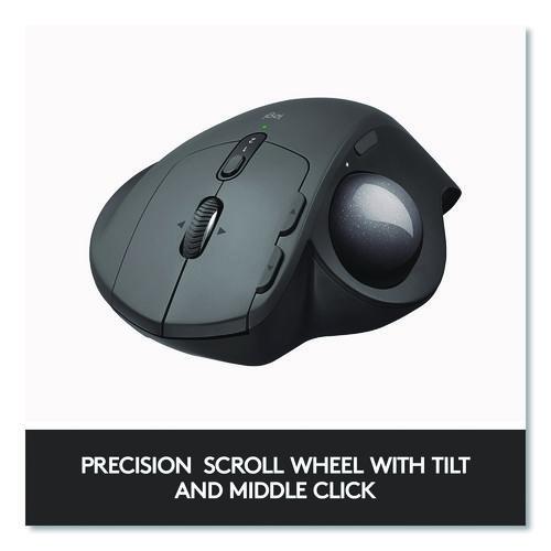 Picture of MX Ergo Plus Advanced Wireless Trackball Mouse, 2.4 GHz Frequency/33 ft Wireless Range, Right Hand Use, Black
