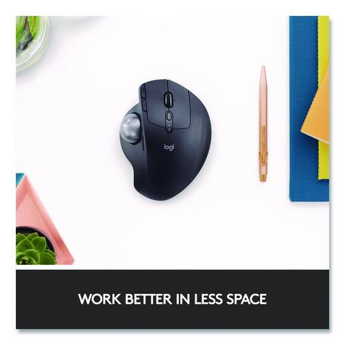 Picture of MX Ergo Plus Advanced Wireless Trackball Mouse, 2.4 GHz Frequency/33 ft Wireless Range, Right Hand Use, Black