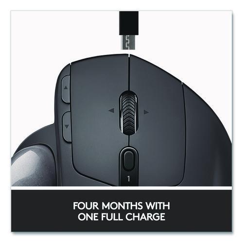 Picture of MX Ergo Plus Advanced Wireless Trackball Mouse, 2.4 GHz Frequency/33 ft Wireless Range, Right Hand Use, Black