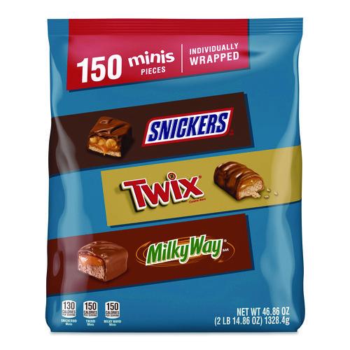 Picture of Minis Variety Pack, Assorted, 46.86 oz Bag, 150 Pieces