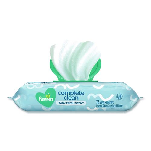 Picture of Complete Clean Baby Wipes, 1-Ply, 6.8 x 7, Baby Fresh, White, 72/Pack