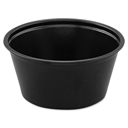 Picture of Polystyrene Portion Cups, 2 oz, Black, 250/Bag, 10 Bags/Carton