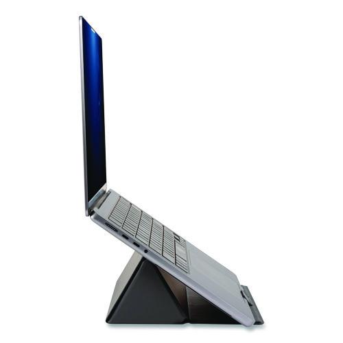 Picture of Foldio Laptop and Tablet Stand, +30 Tilt, 9.5" x 14.5" x 3", Black, Supports 7 lb