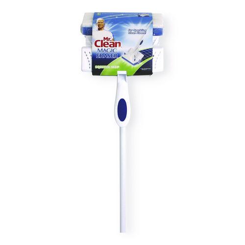 Picture of Magic Eraser Squeeze Mop, Blue/White Magic Eraser Sponge Head, 54.7" White Handle