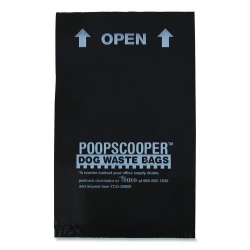 Picture of Dog Waste Bags, Open-Face, 0.5 gal, 8" x 13", Black, Perforated Roll, 200 Bags/Roll, 10 Rolls/Carton