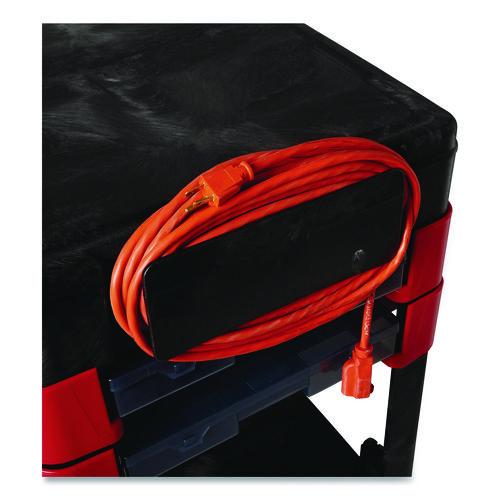 Picture of Two-Shelf Trades Cart, Plastic, 2 Shelves, 2 Drawers, 330 lb Capacity, 19.25" x 38" x 33.38", Black