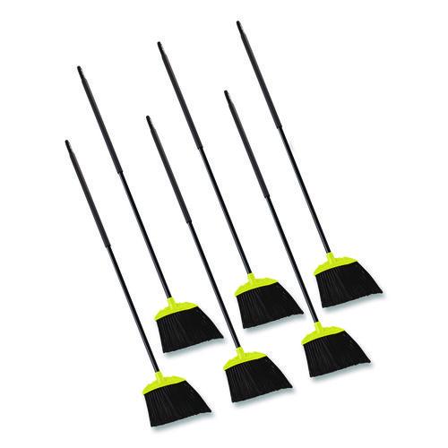 Picture of Jumbo Smooth Sweep Angled Broom, 46" Handle, Black/Yellow, 6/Carton