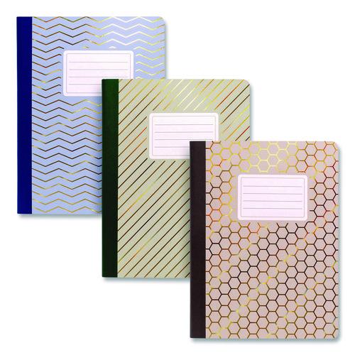 Picture of Composition Book, Medium/College Rule, Assorted Haze Cover Colors, (70) 9.8 x 6.9 Sheets, 3/Pack