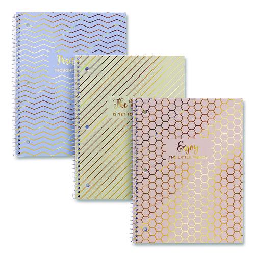Picture of 1-Subject Notebook, Medium/College Rule, Assorted Haze Cover Colors, (50) 10.5 x 8 Sheets, 3/Pack