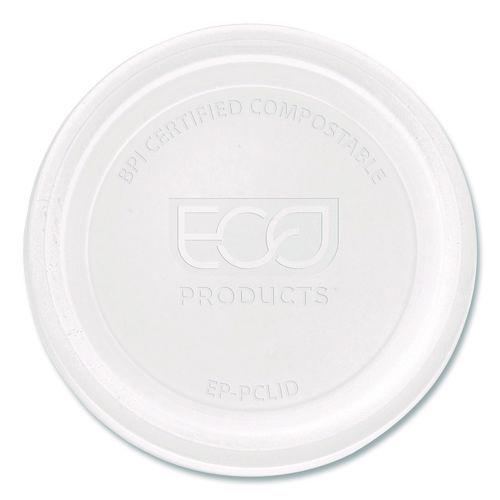 Picture of Compostable Clear PLA Plastic Portion Cup Lids, Fits 2 oz to 4 oz Portion Cups, Clear, 2,000/Carton
