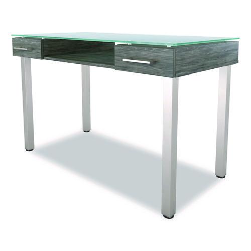 Picture of Prestige Glass Writing Desk, 47.1" x 23.5" x 29.5", Gray