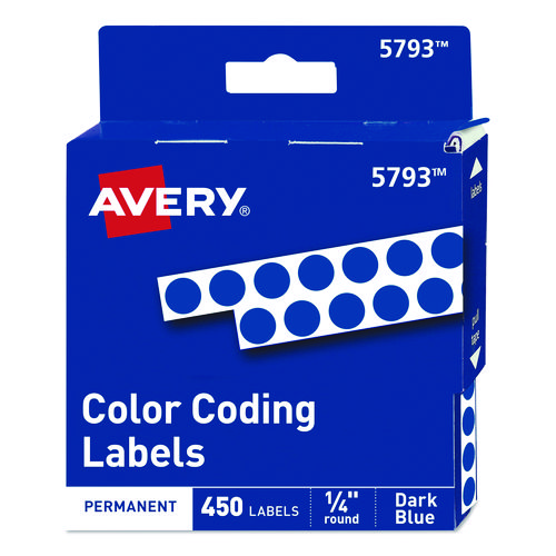 Handwrite-Only+Permanent+Self-Adhesive+Round+Color-Coding+Labels+in+Dispensers%2C+0.25%26quot%3B+dia%2C+Dark+Blue%2C+450%2FRoll%2C+%285793%29