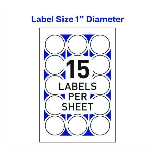 Picture of Printable Mailing Seals, 1" dia, White, 15/Sheet, 40 Sheets/Pack, (5247)