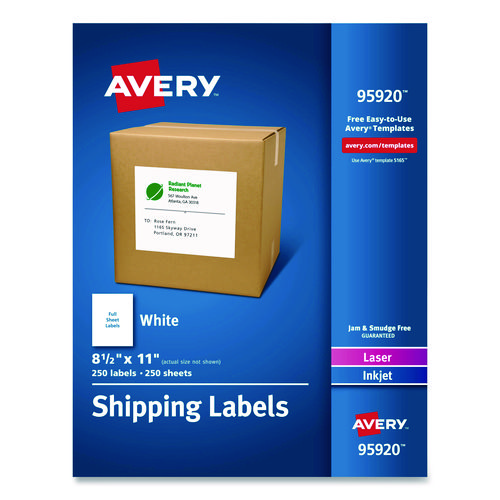 White+Shipping+Labels-Bulk+Packs%2C+Inkjet%2Flaser+Printers%2C+8.5+X+11%2C+White%2C+250%2Fbox