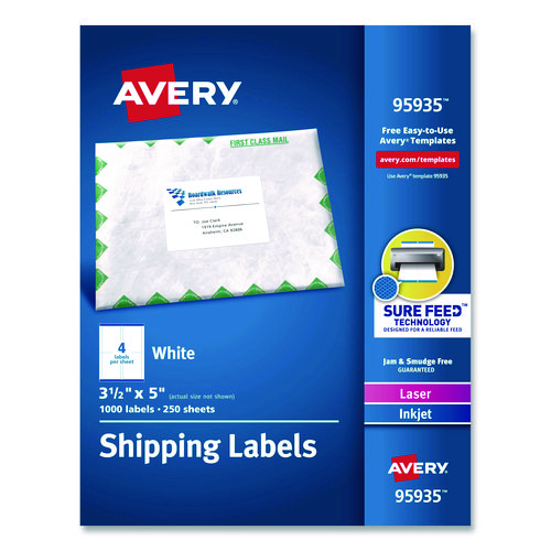 White+Shipping+Labels-Bulk+Packs%2C+Inkjet%2Flaser+Printers%2C+3.5+X+5%2C+White%2C+4%2Fsheet%2C+250+Sheets%2Fbox