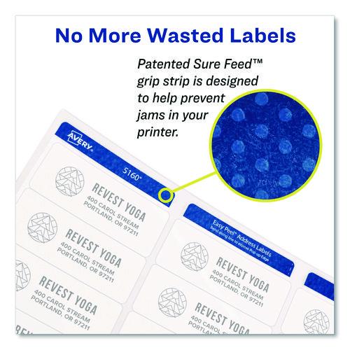 Picture of Vibrant Laser Color-Print Labels w/ Sure Feed, 1.25 x 2.38, White, 450/Pack
