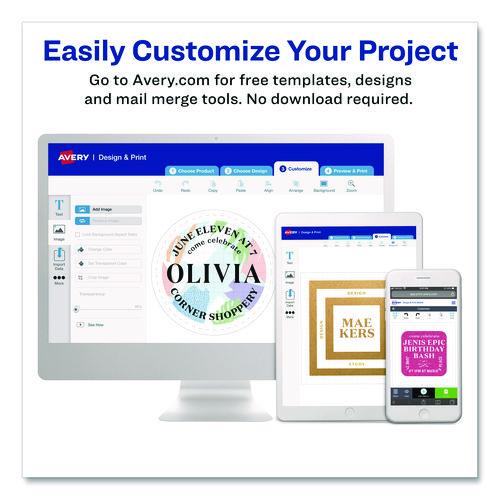 Picture of Vibrant Laser Color-Print Labels w/ Sure Feed, 1.25 x 2.38, White, 450/Pack